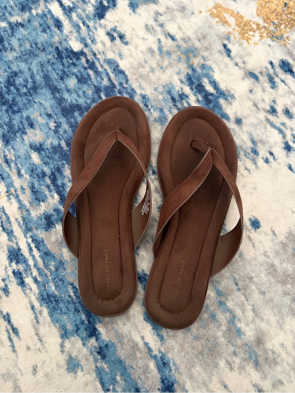American Eagle Outfitters Brown Suede Thong Sandals